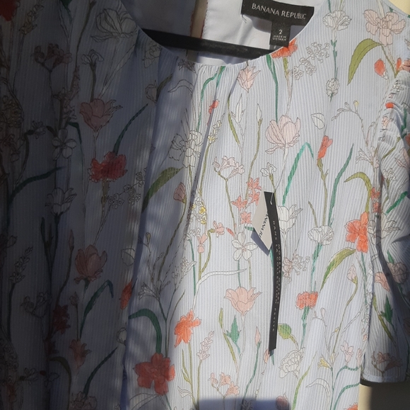 BNWT Banana Republic|| Floral Puff-Sleeve dress - Picture 4 of 8